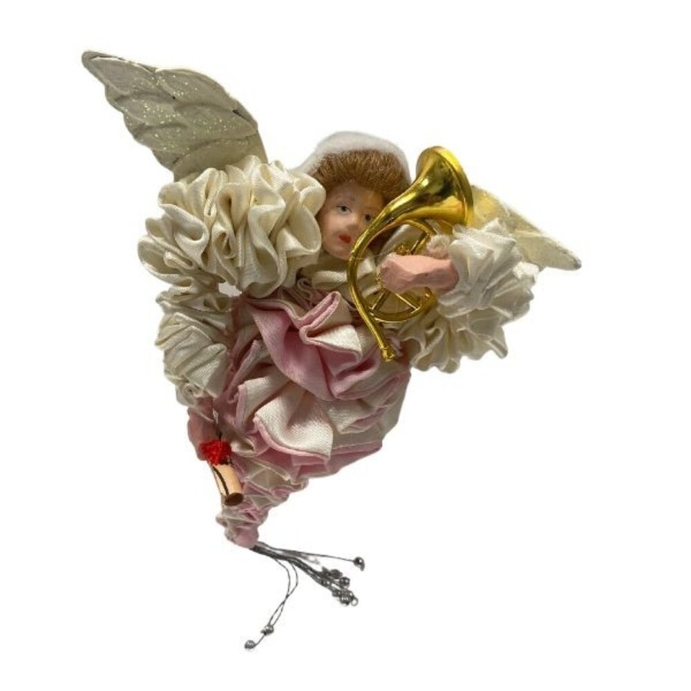 David DeCamp 6" Pink Angel With Music Horn Collectible